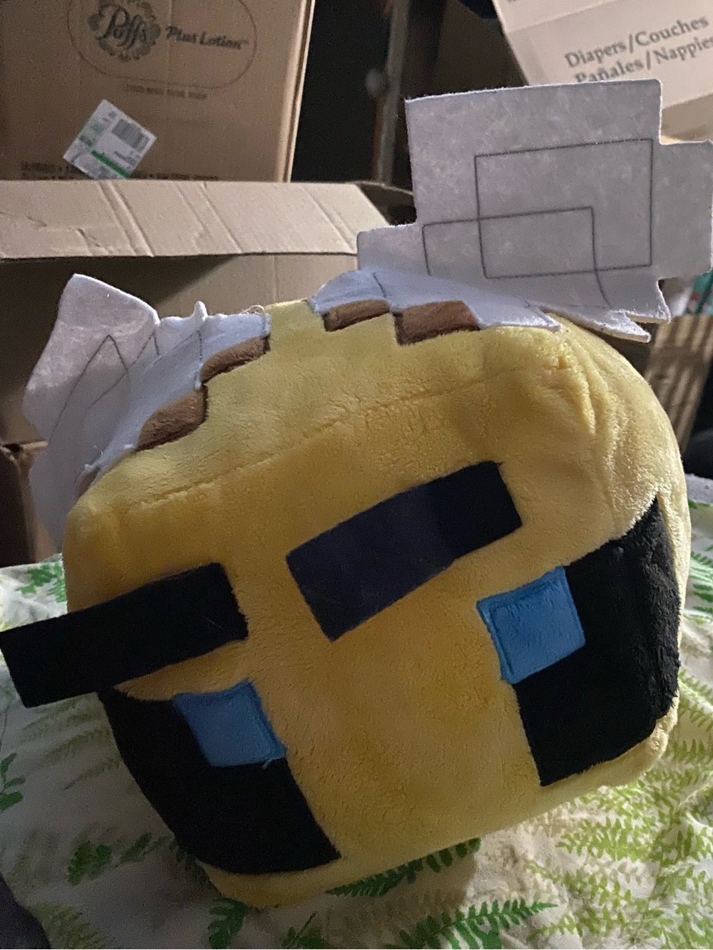 Minecraft bee cubic plush